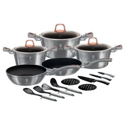 Cheapest 🎉 Berlinger Haus 17-Piece Kitchen Cookware Set Moonlight Collection 🥰