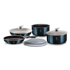 Cheap 🤩 Berlinger Haus 9-Pieces Cookware Set w/ Ergonomic Handle Aquamarine Collection 😀