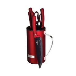 Deals π Berlinger Haus 7-Piece Knife Set with Mobile Stand Burgundy Collection π―