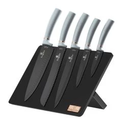Promo 🔥 Berlinger Haus 6-Piece Knife Set w/ Magnetic Holder Moonlight Collection ⭐