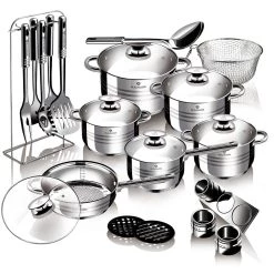 Top 10 ⌛ Berlinger Haus 27-Piece Jumbo Stainless Steel Cookware Set Blauman Collection 🧨