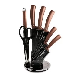 Best Sale 🔥 Berlinger Haus 8-Piece Knife Set w/ Acrylic Stand Rose Gold Collection 🌟