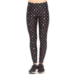 Best Sale 🎁 Terez 👩 women Kid'S Mickey And Minnie Polka Dot Foil Leggings in Black/Silver 👏