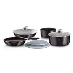 Top 10 👍 Berlinger Haus 9-Pieces Cookware Set w/ Detached Ergonomic Handle Carbon Pro Collection 🔥