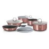 Promo 👍 Berlinger Haus 12-Pieces Cookware Set w/ Detached Ergonomic Handle I-Rose Collection 👏