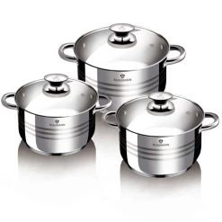 Cheap 🎉 Berlinger Haus 6-Piece Stainless Steel Cookware Set Blauman Collection ✨