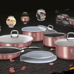 Promo 👍 Berlinger Haus 12-Pieces Cookware Set w/ Detached Ergonomic Handle I-Rose Collection 👏 -Oliver Peoples Sales 853b20d8f9aa4f1f827ff8fcdd52d2b8 1e69132a 3312 4189 9bef 62489f216cf3 1080x