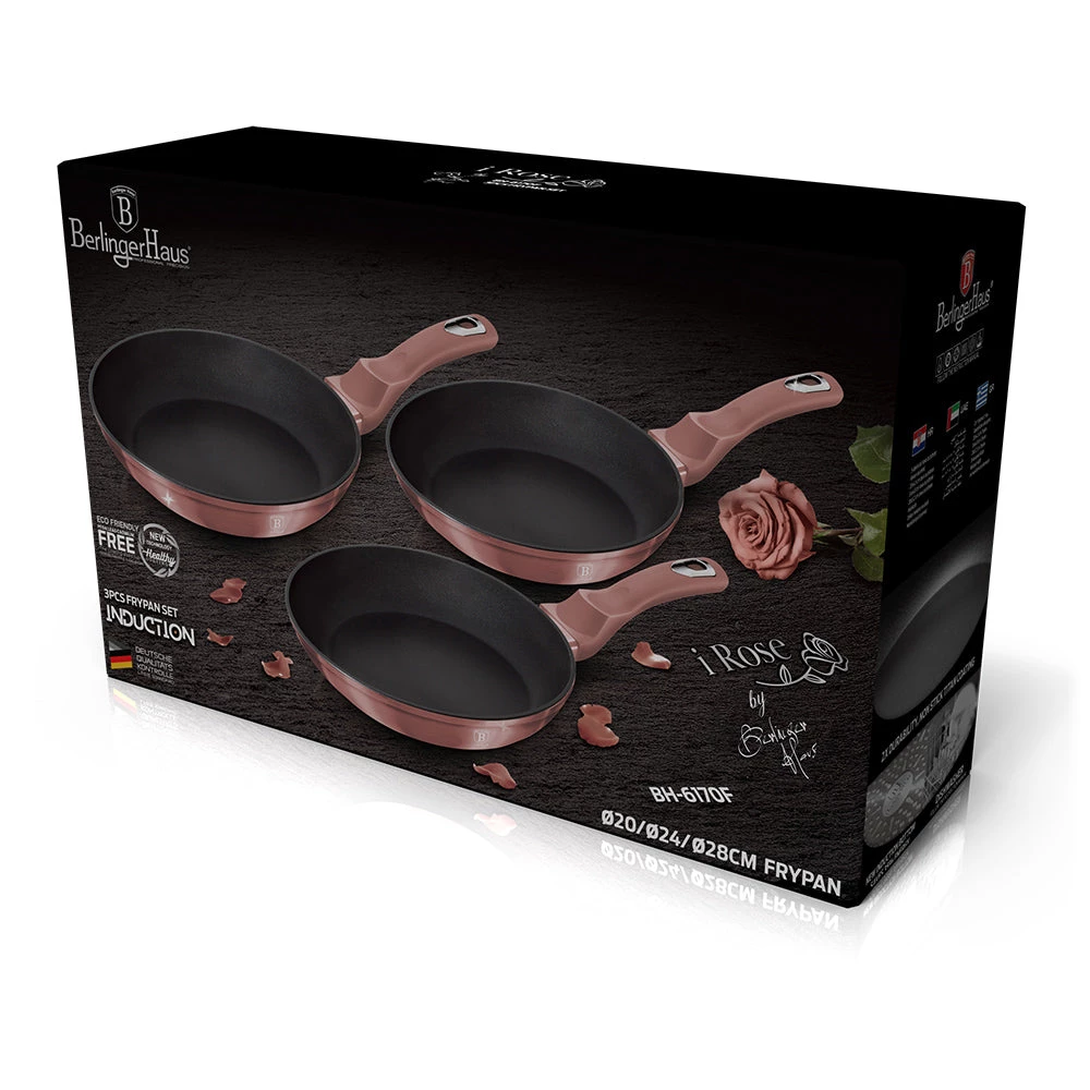 Cheapest π Berlinger Haus 3-Piece Frypan Set i-Rose Collection β 4 Cheapest π Berlinger Haus 3-Piece Frypan Set i-Rose Collection β - Image 2