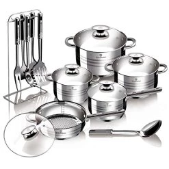 Best Pirce π€© Berlinger Haus 17-Piece Jumbo Stainless Steel Cookware Set Blauman Collection β€οΈ