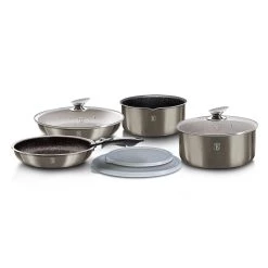 Best reviews of β Berlinger Haus 9-Pieces Cookware Set w/ Detached Ergonomic Handle Carbon Collection π