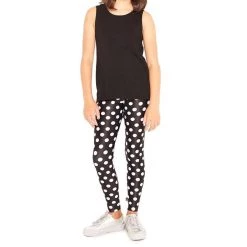 Brand new 🥰 Terez 👩 women Kids Let'S Polka Legging in Black/White 🔥