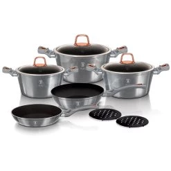 New 😉 Berlinger Haus 10-Piece Kitchen Cookware Set Moonlight Collection ❤️