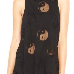 Best deal 🧨 Terez 👩 women Ying Yang Burnout Racer Tank Top in Black 🧨