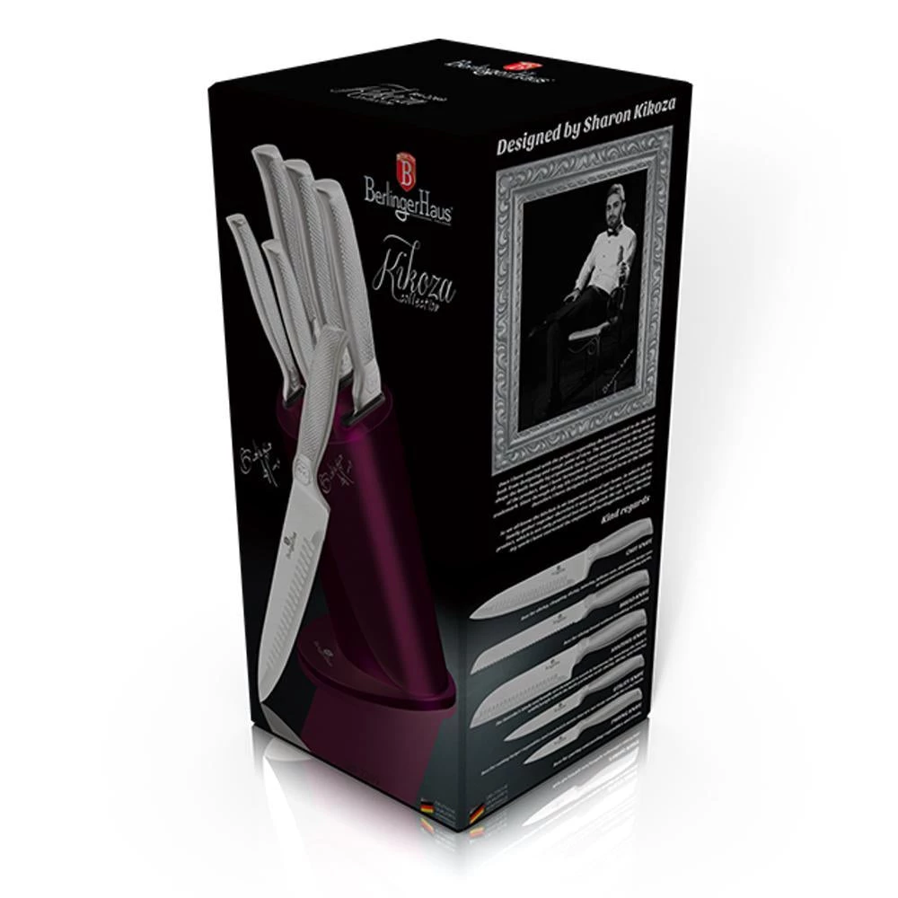 New π Berlinger Haus 6-Piece Knife Set w/ Stainless Steel Stand Kikoza Purple Collection π₯ 6 New π Berlinger Haus 6-Piece Knife Set w/ Stainless Steel Stand Kikoza Purple Collection π₯ - Image 4