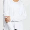 Budget 👏 Terez 👩 women Long Sleeve Slash Tee in White ⌛