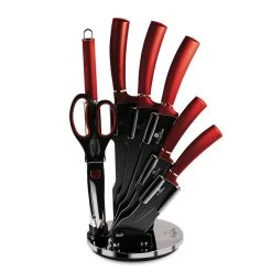 Best Sale ❤️ Berlinger Haus 8-Piece Knife Set w/ Acrylic Stand Burgundy Collection ✔️